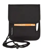 Travelon Folding ID and Boarding Pass Holder with Snap Closure Hands Free Black
