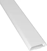 D-Line Cable Trunking, Wire Cover for Wall, TV Cable Tidy, Paintable, Self-Adhesive, Hinged One-Piece Design - 60mm (W) x 15mm (H) x 40cm Length - White