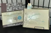VINTAGE NOS GIBSON White BABY PHOTOGRAPH ALBUM & readers digest grandparent book
