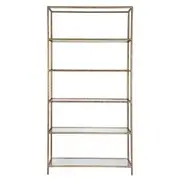 Luxe Living Heston Shelving Unit in Brass