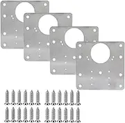 Cabinet Hinge Repair Plate 4 pcs, Hinge Repair Kit Plate for Cabinet with 24 Mounting Screws, Suitable for Cabinets, Closets and Furniture with Hinge