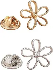 [Iutymu] 6 PCS Daisy Flower Modesty Pin Gold or Silver, Dainty Flower Lapel Pin, Modesty Pin Flower Gold, Scarf or Bag or Pocket or Cardigan Pin
