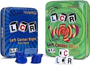 George & Company LLC LCR (Left Right Center) Dice Game in Blue Tin & LCR Wild Dice Game in Green Tin Gift Set Bundle - 2 Pack