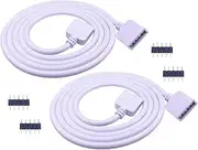 LitaElek 2pcs 1m 3.3ft RGBW LED Strip Extension Cable 5 Pin LED Tape Extension Cord RGBW LED Ribbon Extension Wire RGBW LED Connector for both 10mm wide and 12mm Wide SMD 5050 RGBW LED Strip, White