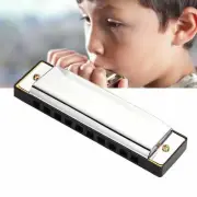 1 Harmonica 10 Holes Key Of C Silver Blues Stainless Steel Beginners Pro