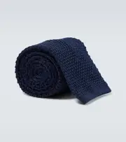 [Tom Ford] Tom Ford Waffle-knit silk tie One Size blue