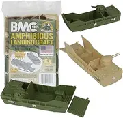 BMC Classic Marx Landing Craft - 4pc Tan vs. OD Green Plastic Army Men Vehicles