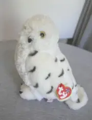 NEW TY Beanie Buddy "Hootie" Stuffed Plush Snowy Great White Owl 2007 Mint 9"