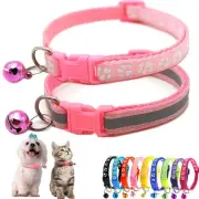 Pink Kitten Collar with Bell, 2-Pack Dog Collar with Bell Reflective Puppy Co...