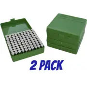 MTM Pistol Ammo Box 100 Round 2 PACK- 44 Mag 45 Colt - Green P-100-44-10
