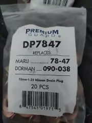 20 pieces DP7847 Drain Plug 12mm - 1.25" Yellow Di-Chrome With Dimple Nissan