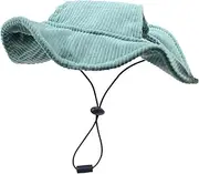 WeiLaiKeQi Outdoor Hat Pet Hat Corduroy for Small Medium Large Dogs,Puppy Cat Sun Hat Cute Pet Bucket Hat for Hiking Outdoor Walking, S Grreen