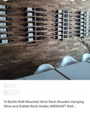14 Bottle Wood Wine Rack, Wall Mount