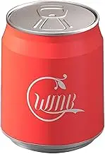 Fenteer Cola Can Shape Dustbin Small Rubbish Container Press Type Wastebasket Trash Can with Lid for Bathroom Kitchen Home Entryway, Red with Wheel