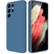 MCC For Samsung Galaxy S21 Ultra 5G Soft Liquid Silicone Shockproof Case Cover G998 [Dark Blue]