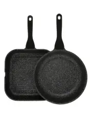 [The Cooks Collective] Classic Non-Stick Frypan & Grill Pack 26cm/28cm in Black