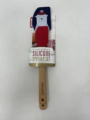 Art and Cook Silicone Spatula Set 9” and 12”, Blue Polar Bear and Red