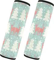 Car Seat Belt Pads Covers 2 Pack Soft Car Safety Seat Belt Strap Shoulder Pad Baby Seat Shoulder Strap Cover Car Accessories for Adults Youth Kids S Reindeers and Pine Christmas Trees