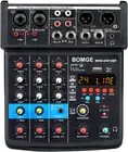 BOMGE 4 Channel Mini DJ Audio Sound Mixer Interface with MP3、 USB, Bluetooth, St