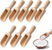 Small Wooden Spoons,8PCS Mini Wooden Scoop,7.4cm Natural Mini Wooden Spoons for Candy Honey Spices Sugar Tea Powder,Salt Spoon,Mini Scoop,Wooden Spoon,Small Scoop Eco-Friendly and Easy to Clean