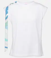 [Pucci] Pucci Tie-detail cotton jersey top AU 12 white