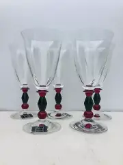 Set 5 NEW Mikasa FESTIVE Kensington Water Goblets Wine Glasses 7 3/4" Red Green