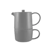 Maxwell & Williams Cafe Life Porcelain Tea for One With Infuser 450ml - Grey