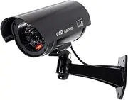 AsrMyjcx Fake Security Camera Fake Surveillance for Outdoor Use with Realistic Red Flashing Light Weatherproof Waterproof Fake Camera, Black