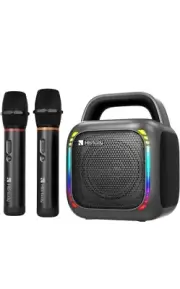Karaoke Machine with 2 Wireless Microphones, Portable 5.0 Bluetooth Speaker f...