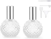 Travel Perfume Refillable Bottle,2 Pcs Perfume Bottle Vintage Atomizer Spray Bottle,100ml Empty Glass Perfume Spray Bottle - Atomiser