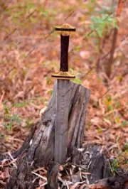 Unique Hand Forged 36" Long Carbon Steel Medieval / Viking Sword With Scabbard.