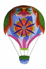 Bright And Bold Jacobean Balloon Embroidered Iron On/Sew patch [8.22" x5.85"]