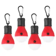 Camping Lantern, 4 Packs LED Tent Lamp Bulb Battery Powered with Clip Hook, Red