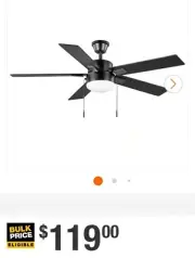 52 in. Corwin Indoor/Outdoor Matte Black LED Fan--Damaged Box