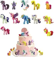 peiyee Unicorn Cake Decoration Mini Figures Set My Little Pony Figures Unicorn Birthday Cake Decoration Cake Unicorn Topper Cartoon Cake Topper for Children Girls Party