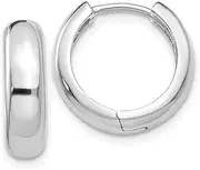 [Diamond2Deal] Women's 14k White Gold Hinged Hoop Earrings (15x4mm)