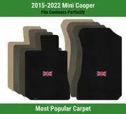 Lloyd Ultimat Front Row Carpet Mats for '15-22 Mini Cooper w/British Flag Logo (for: Mini)