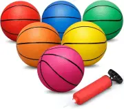 6 PCS Mini Replaceable Basketballs for Mini Basketball Hoop, 16CM Mini Rubber Ba
