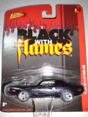 Johnny Lightning Black with Flames: 1970 Plymouth Cuda 340