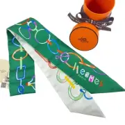 Unused HERMES Twilly Silk Scarf De Re Bucles DO RE BOUCLES 082