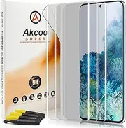 [Akcoo] [3 Pack] Galaxy S20 Screen Protector, Full Screen Adhesive UV Tempered Glasss screenguard for Samsung S20 6.2 inch