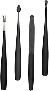 FOMIYES 1 Set Stainless Steel Dead Skin Trimmers Manicure Tools Black Dead Skin Fork Manicure Tool