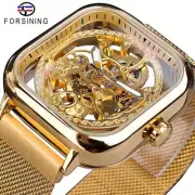 Forsining Men Mechanical Watches Automatic Self-Wind Golden