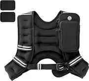 PACEARTH Weighted Vest with Ankle/Wrist Weights 6lbs-30lbs Body Weight Vest with Reflective Stripe, Size-Adjustable Workout Equipment for Strength Training, Walking, Jogging, Running for Men Women