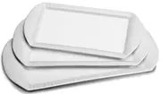 Large Serving Platter Turkey Platter Set of 3, Platters for Serving Food, White Serving Trays Oven Safe, Porcelain Serving Plates for Thanksgiving Party Entertaining