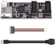 Cablecc 5Gbps Single 19/20Pin Header to USB 3.0 19/20Pin Dual Ports Female PCBA Type 1 to 2 Adapter Splitter HUB