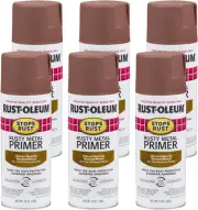 Rust-Oleum Stops Rust Rusty Metal Spray Primer, Flat Red, 340 G (Pack of 6)