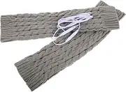 Happyyami 1 Pair Electric Heating Socks Winter Leg Warmer Cold Weather Leg Warmer Running Knee Warmers Leg Warm Sleeves Thermal Knee Warmer Knee Braces Winter Warmer Supplies Yarn Grey