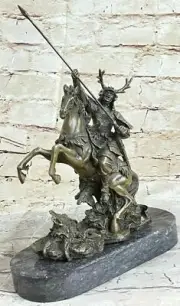 INCREDIBLE BRONZE SAMURAI WARRIOR SCULPTURE Collectible Highly Detail Sculpture