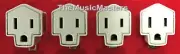 (4) Wall Plug Electrical Power GROUNDING ADAPTERS 3 Prong Socket to 2 Prong Plug